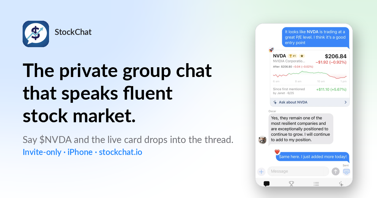 My friends and I talk stocks in a group text, so I built the research tools into the chat itself